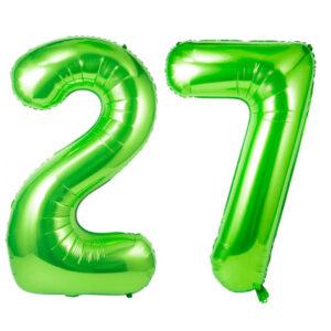 Balon folie cifra 27 ani verde green Domi Party Gifts Domi Shop