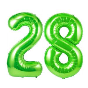 Balon folie cifra 28 ani verde green Domi Party Gifts Domi Shop