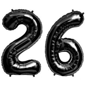 Balon folie cifra aniversare 26 ani negru black Domi Party Gifts Domi Shop