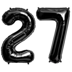 Balon folie cifra aniversare 27 ani negru black Domi Party Gifts Domi Shop