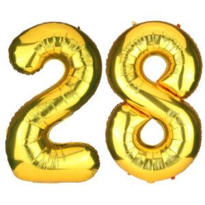 Balon folie cifra aniversare 28 ani gold auriu Domi Party Gifts Domi Shop