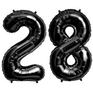 Balon folie cifra aniversare 28 ani negru black Domi Party Gifts Domi Shop