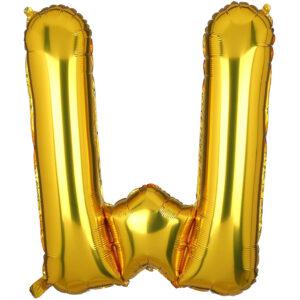 Balon folie litera W auriu gold Domi Party Gifts Domi Shop