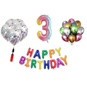 Set Happy birthday Multicolor aniversare 3 ani