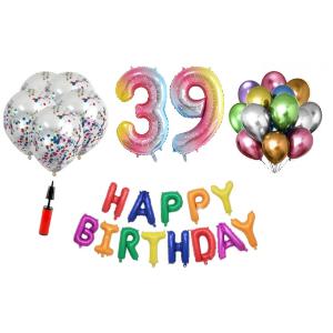 Set Happy birthday Multicolor aniversare 39 ani