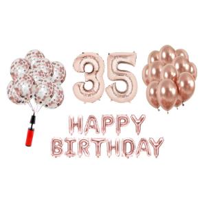 Set Happy birthday Rose Gold aniversare 35 ani
