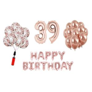 Set Happy birthday Rose Gold aniversare 39 ani