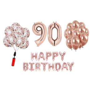 Set Happy birthday Rose Gold aniversare 90 ani