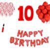 Set Happy birthday Rosu aniversare 10 ani