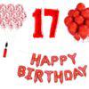 Set Happy birthday Rosu aniversare 17 ani