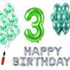 Set Happy birthday Verde aniversare 3 ani