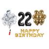Set Happy birthday argintiu negru aniversare 22 ani