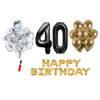 Set Happy birthday argintiu negru aniversare 40 ani