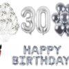 Set Happy birthday argintiu silver aniversare 30 ani