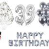 Set Happy birthday argintiu silver aniversare 39 ani