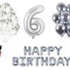 Set Happy birthday argintiu silver aniversare 6 ani