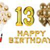Set Happy birthday gold auriu aniversare 13 ani