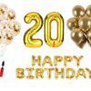 Set Happy birthday gold auriu aniversare 20 ani