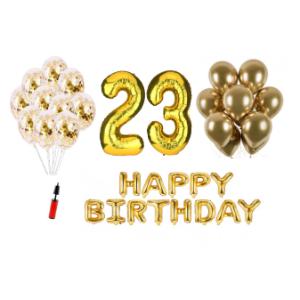 Set Happy birthday gold auriu aniversare 23 ani