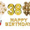 Set Happy birthday gold auriu aniversare 38 ani