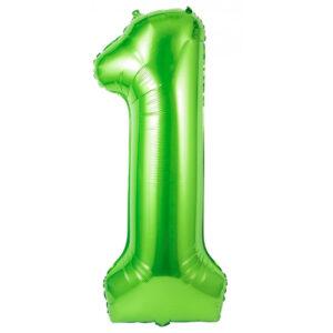 Balon folie cifra 1 verde green Domi Party Gifts Domi Shop