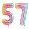 Balon folie cifra aniversare 57 ani ,culori variate, Domi Party & Gifts 22 Balon folie cifra aniversare 57 ani