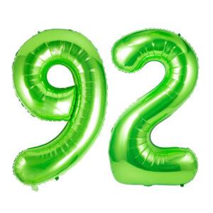 Balon folie cifra aniversare 92 ani ,culori variate, Domi Party & Gifts 13 Balon folie cifra 92 ani verde green Domi Party Gifts Domi Shop