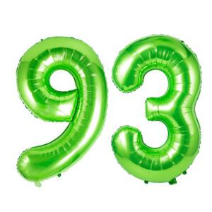 Balon folie cifra aniversare 93 ani ,culori variate, Domi Party & Gifts 13 Balon folie cifra 93 ani verde green Domi Party Gifts Domi Shop