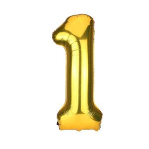 Balon folie cifra aniversare 1 an gold auriu Domi Party Gifts Domi Shop