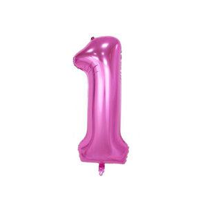 Balon folie cifra aniversare 1 an roz pink Domi Party Gifts Domi Shop
