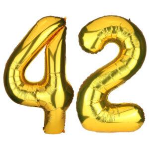 Balon folie cifra aniversare 42 ani ,culori variate, Domi Party & Gifts 15 Balon folie cifra aniversare 42 ani gold auriu Domi Party Gifts Domi Shop