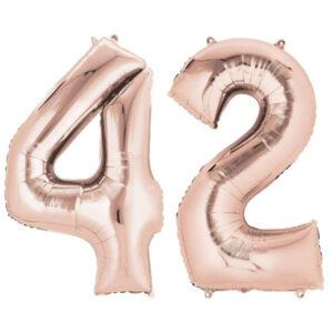 Balon folie cifra aniversare 42 ani ,culori variate, Domi Party & Gifts 19 Balon folie cifra aniversare 42 ani rose gold Domi Party Gifts Domi Shop