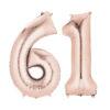 Balon folie cifra aniversare 61 ani ,culori variate, Domi Party & Gifts 23 Balon folie cifra aniversare 61 ani