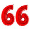 Balon folie cifra aniversare 66 ani ,culori variate, Domi Party & Gifts 22 Balon folie cifra aniversare 66 ani