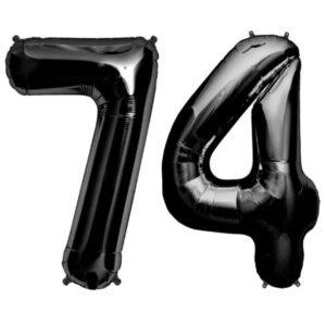 Balon folie cifra aniversare 74 ani ,culori variate, Domi Party & Gifts 17 Balon folie cifra aniversare 74 ani negru black Domi Party Gifts Domi Shop