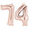 Balon folie cifra aniversare 74 ani ,culori variate, Domi Party & Gifts 23 Balon folie cifra aniversare 74 ani
