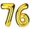 Balon folie cifra aniversare 76 ani ,culori variate, Domi Party & Gifts 22 Balon folie cifra aniversare 76 ani