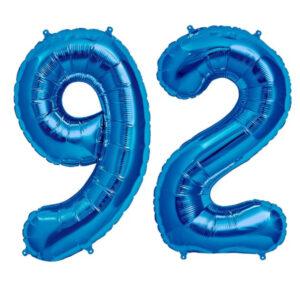 Balon folie cifra aniversare 92 ani ,culori variate, Domi Party & Gifts 20 Balon folie cifra aniversare 92 ani albastru blue Domi Party Gifts Domi Shop