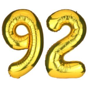 Balon folie cifra aniversare 92 ani ,culori variate, Domi Party & Gifts 15 Balon folie cifra aniversare 92 ani gold auriu Domi Party Gifts Domi Shop