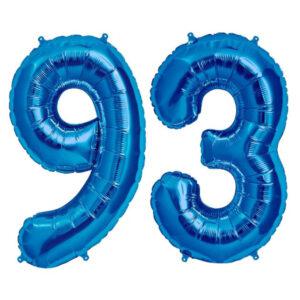 Balon folie cifra aniversare 93 ani ,culori variate, Domi Party & Gifts 20 Balon folie cifra aniversare 93 ani albastru blue Domi Party Gifts Domi Shop