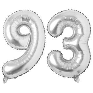 Balon folie cifra aniversare 93 ani ,culori variate, Domi Party & Gifts 16 Balon folie cifra aniversare 93 ani silver argintiu Domi Party Gifts Domi Shop