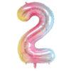 Cifra 2 balon folie curcubeu Domi Party Gifts Domi Shop