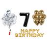 Set Happy birthday argintiu negru aniversare 7 ani