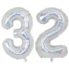 Balon folie cifra aniversare 32 ani ,culori variate, Domi Party & Gifts 23 Balon folie cifra aniversare 32 ani