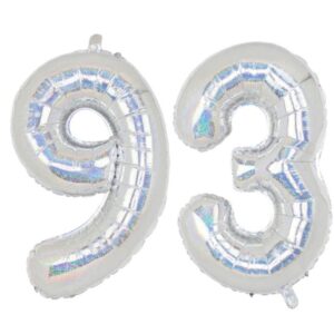 Balon folie cifra aniversare 93 ani ,culori variate, Domi Party & Gifts 21 Balon folie cifra aniversare 93 ani