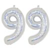 Balon folie cifra aniversare 99 ani ,culori variate, Domi Party & Gifts 22 Balon folie cifra aniversare 99 ani