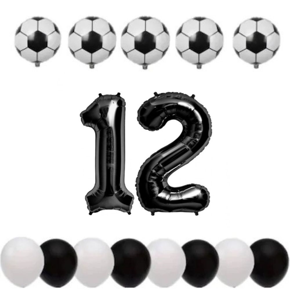 Set baloane tematica fotbal aniversare 12 ani 1 Cadou Set baloane tematica fotbal aniversare 12 ani
