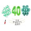 Set baloane La Multi Ani 40 ani, Baloane Latex, Baloane Folie, Baloane Confetti, Pompa 20 set 1 la multi ani verde02 aniversare 40 ani