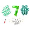 Set baloane La Multi Ani 7 ani, Baloane Latex, Baloane Folie, Baloane Confetti, Pompa 21 set 1 la multi ani verde02 aniversare 7 ani