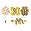 Set baloane La Multi Ani 30 ani, Baloane Latex, Baloane Folie, Baloane Confetti, Pompa 20 set la multi ani gold auriu aniversare 30 ani